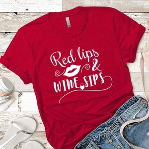 Red Lips Premium Tees T-Shirts CustomCat Red X-Small 