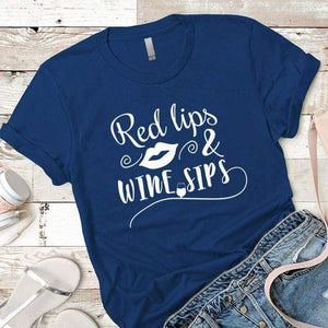 Red Lips Premium Tees T-Shirts CustomCat Royal X-Small 