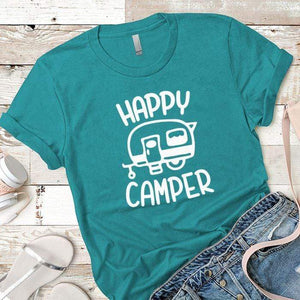 Happy Camper 1 Premium Tees T-Shirts CustomCat Tahiti Blue X-Small 