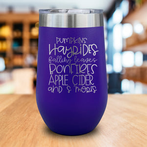 Fall Words Engraved Wine Tumbler