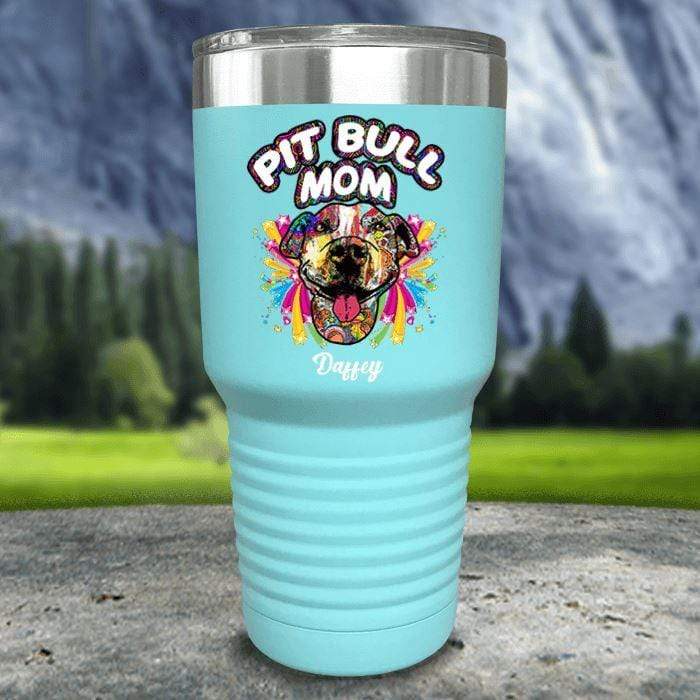 Personalized Pit Bull Mom Color Printed Tumblers Tumbler Nocturnal Coatings 30oz Tumbler Mint 