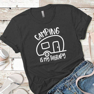 Camping Is My Therapy Premium Tees T-Shirts CustomCat Heavy Metal X-Small 