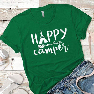 Happy Camper 2 Premium Tees T-Shirts CustomCat Kelly Green X-Small 