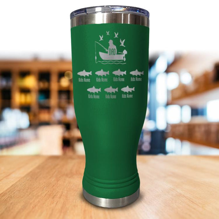 Personalized Dad Fishing Pilsner Style tumbler