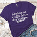 Running On Coffee Premium Tees T-Shirts CustomCat Purple Rush/ X-Small 