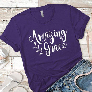 Amazing Grace Premium Tees T-Shirts CustomCat Purple Rush/ X-Small 
