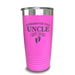 Promoted To Uncle Footprint (CUSTOM) With Date Engraved Tumblers Engraved Tumbler ZLAZER 20oz Tumbler Pink 