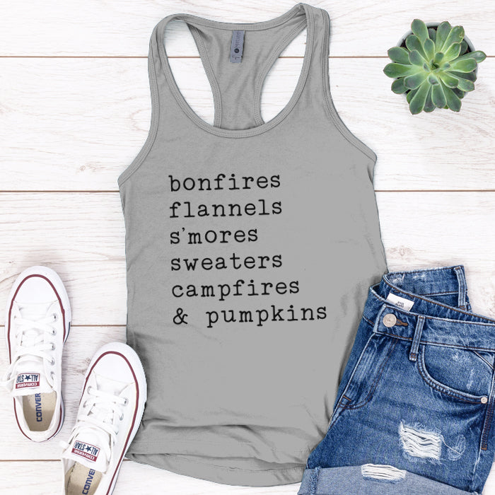 Campfires And Pumpkins Premium Tank Top