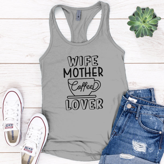 Wife Mother Coffee Lover Premium Tank Top