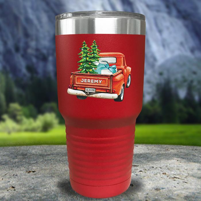 Christmas Truck Personalized Color Printed Tumblers