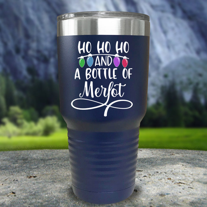 Ho Ho Ho And A Bottle Of Merlot Color Printed Tumblers