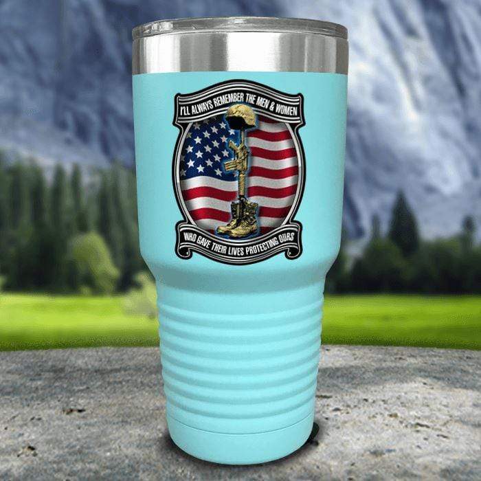 Veteran Always Remember Color Printed Tumblers Tumbler ZLAZER 30oz Tumbler Mint 