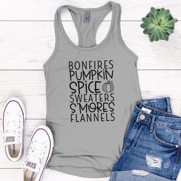 Bonfires And Pumpkin Spice Premium Tank Top