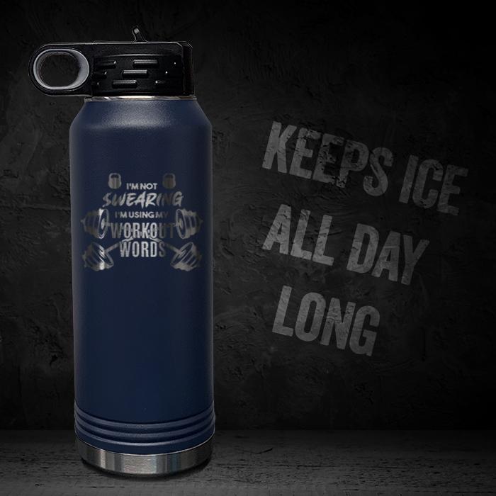 Workout Words - Personalized 32oz Sport Bottle