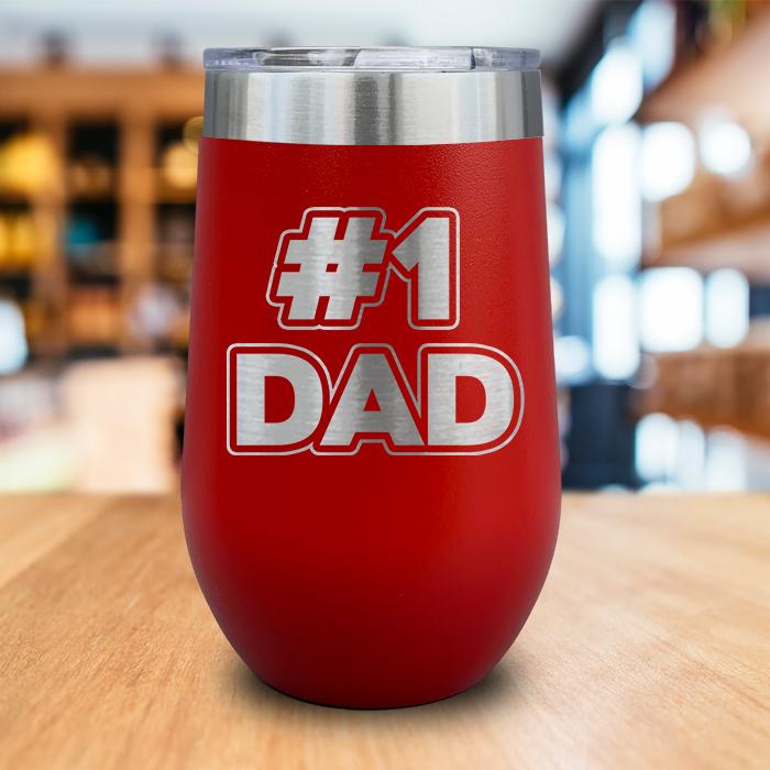 #1 Dad Engraved Wine Tumbler