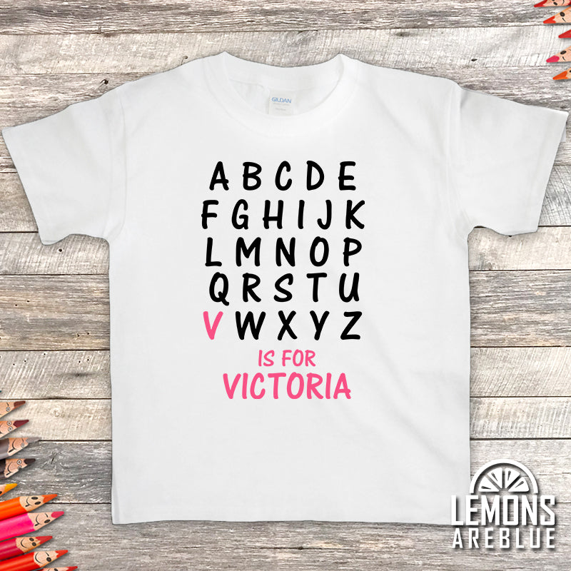 Personalized A to Z Kids Name Premium Youth Tees