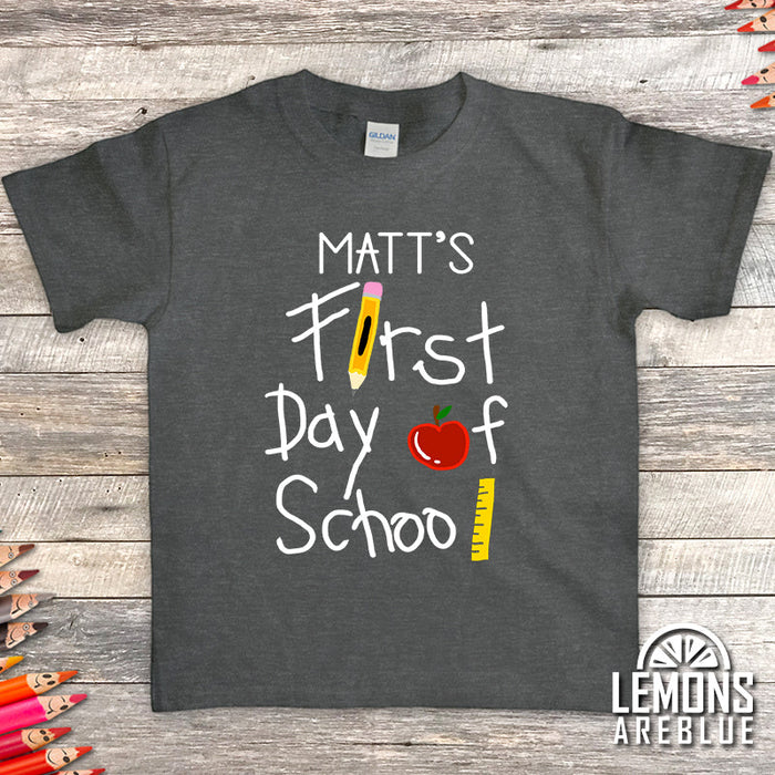 Personalized First Day Of School Premium Youth Tees