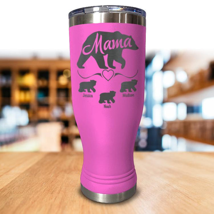 Personalized Mama Bear Pilsner Style Vase/Tumbler