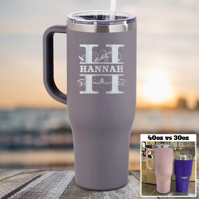 NEW 40oz Monogram Name Personalized Engraved Tumbler