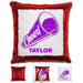 Cheerleader Personalized Magic Sequin Pillow Pillow GLAM Red Purple 