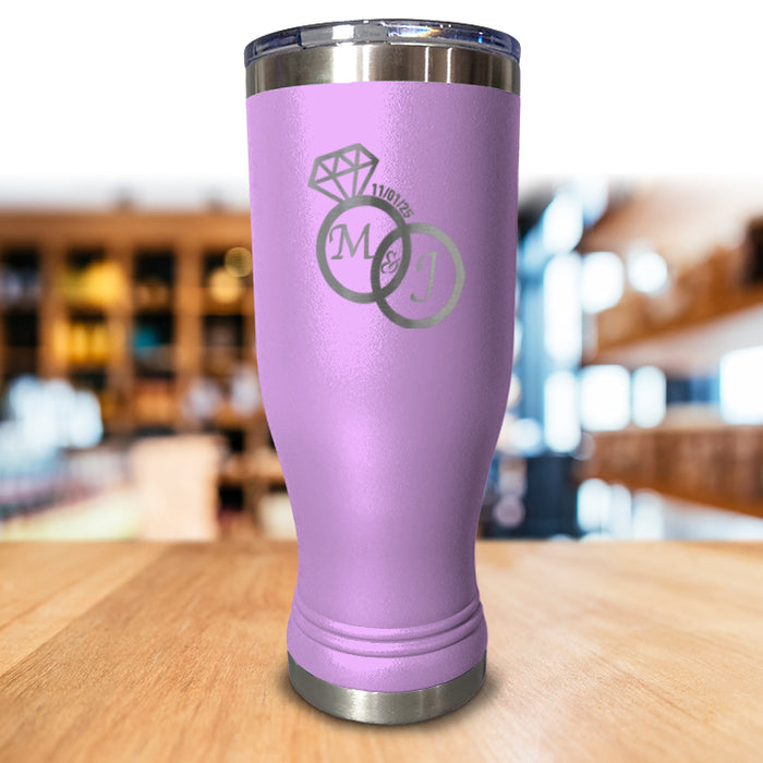 Diamond Ring Personalized Pilsner Style Tumbler