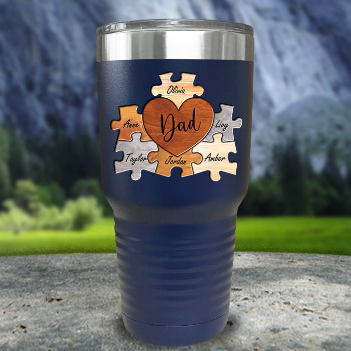 Mom And Dad Puzzle Personalized Color Printed Tumblers