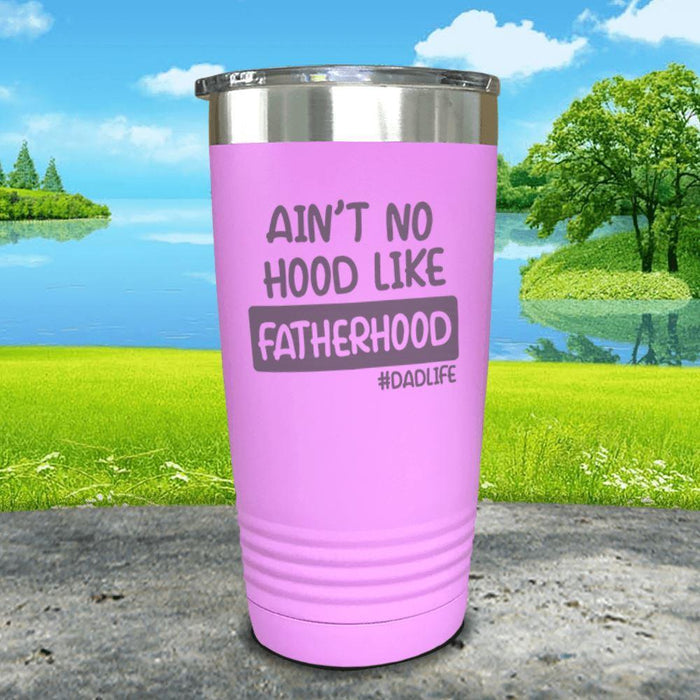 Ain't No Hood Like Fatherhood Engraved Tumbler Tumbler ZLAZER 20oz Tumbler Lavender 