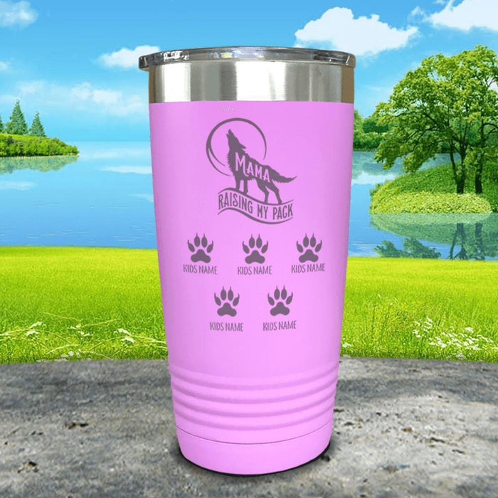 Wolf Mama (CUSTOM) With Child's Name Engraved Tumblers Tumbler ZLAZER 20oz Tumbler Lavender 