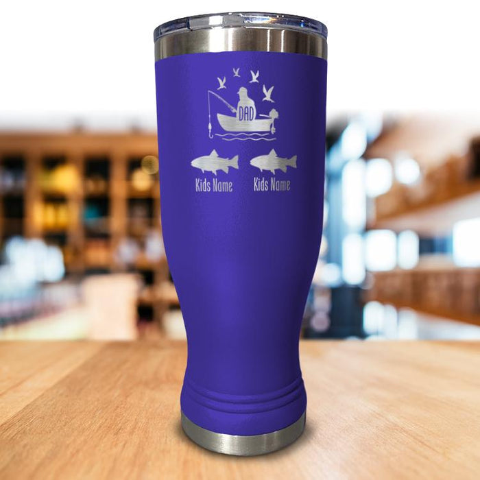 Personalized Dad Fishing Pilsner Style tumbler