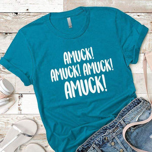Amuck Premium Tees T-Shirts CustomCat Turquoise X-Small 