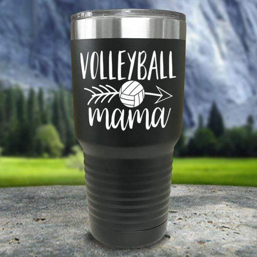 Volleyball Mama Color Printed Tumblers Tumbler ZLAZER 30oz Tumbler Black 