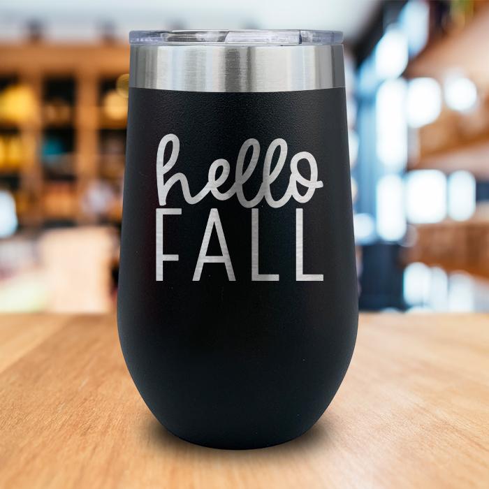 Hello Fall Engraved Wine Tumbler