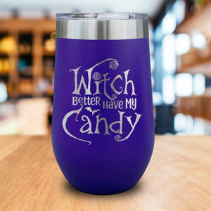 Witch Candy Engraved Wine Tumbler LemonsAreBlue 16oz Wine Tumbler Purple 
