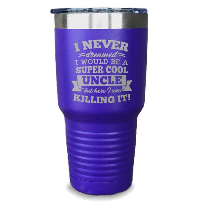 Super Cool Uncle Engraved Tumbler Engraved Tumbler ZLAZER 30oz Tumbler Royal Purple 