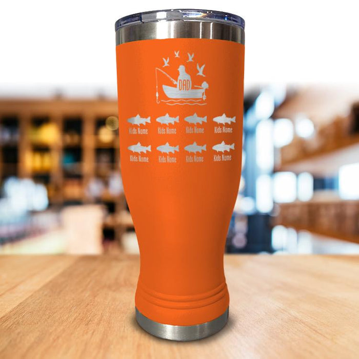 Personalized Dad Fishing Pilsner Style tumbler