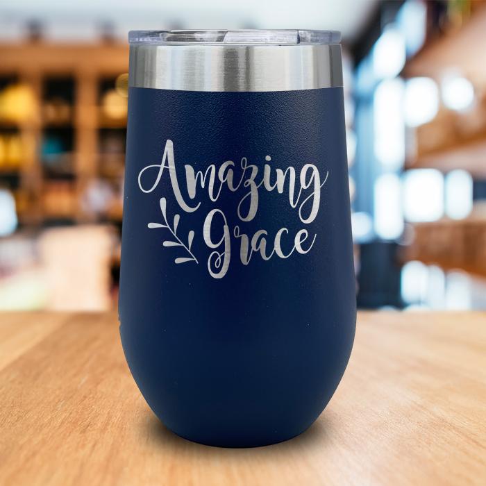 Amazing Grace Engraved Wine Tumbler