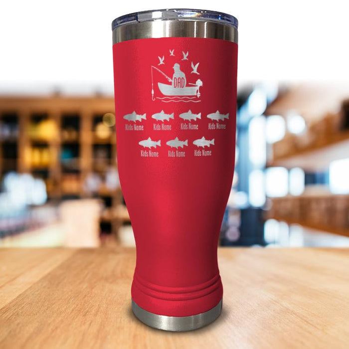 Personalized Dad Fishing Pilsner Style tumbler