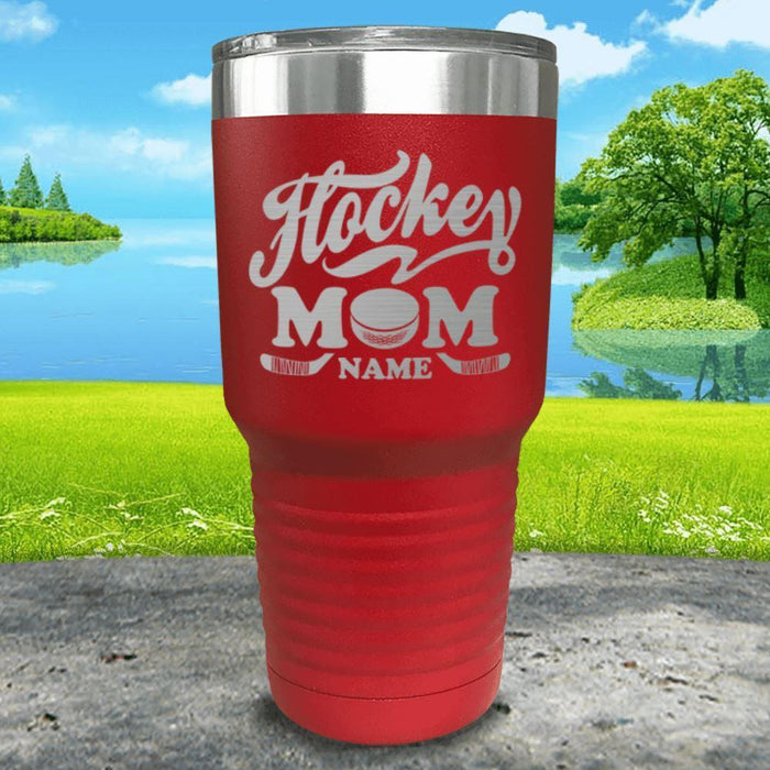 Hockey Mom (CUSTOM) Engraved Tumblers Tumbler ZLAZER 30oz Tumbler Red 