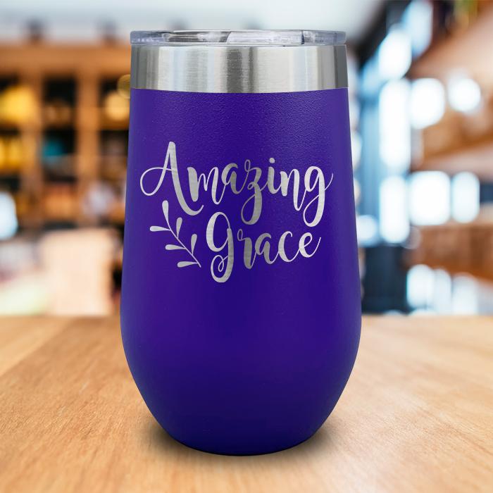 Amazing Grace Engraved Wine Tumbler