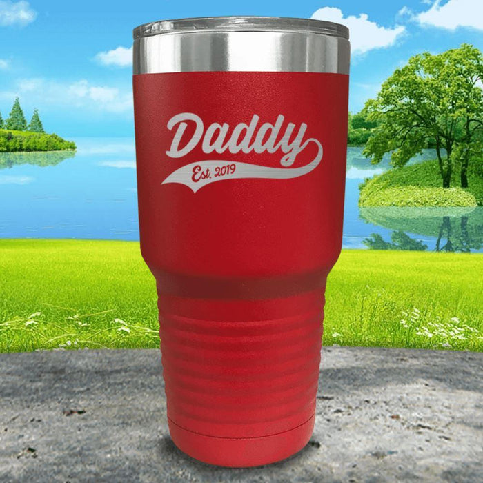 Daddy Est (CUSTOM) Engraved Tumbler Tumbler ZLAZER 30oz Tumbler Red 