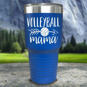 Volleyball Mama Color Printed Tumblers Tumbler Nocturnal Coatings 30oz Tumbler Blue 
