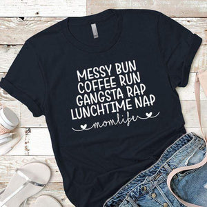 Messy Bun Premium Tees T-Shirts CustomCat Midnight Navy X-Small 