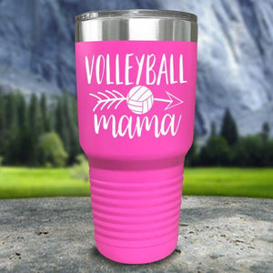 Volleyball Mama Color Printed Tumblers Tumbler Nocturnal Coatings 30oz Tumbler Pink 