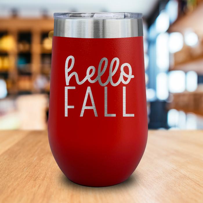 Hello Fall Engraved Wine Tumbler