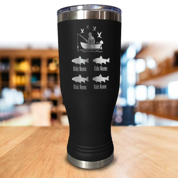 Personalized Dad Fishing Pilsner Style tumbler