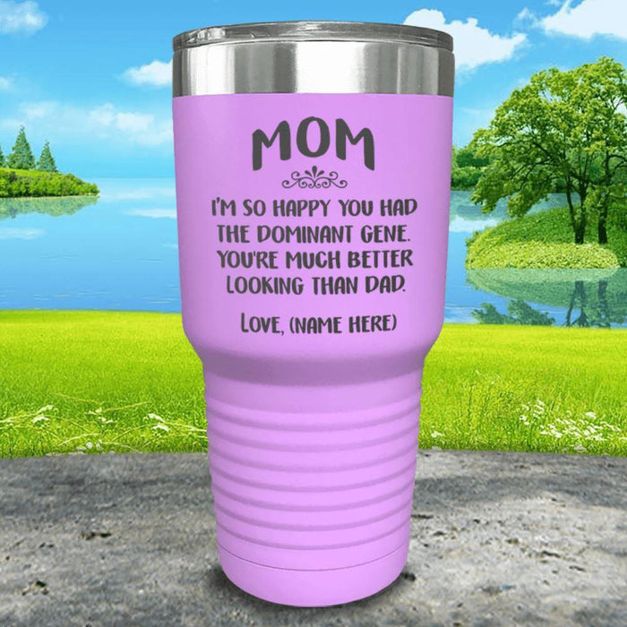 Mom Dominant Gene (CUSTOM) With Child's Name Engraved Tumbler Tumbler ZLAZER 30oz Tumbler Lavender 