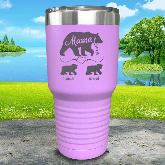 Mama Bear Nurse (CUSTOM) With Child's Name Engraved Tumblers Tumbler ZLAZER 30oz Tumbler Lavender 