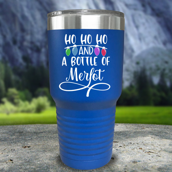 Ho Ho Ho And A Bottle Of Merlot Color Printed Tumblers