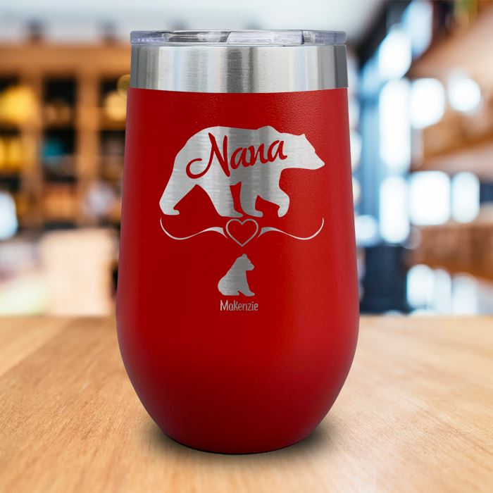 PERSONALIZED Grandparents Bear Engraved Wine Tumbler