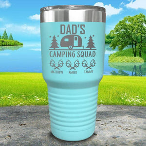 Dad's Camping Squad (CUSTOM) With Child's Name Engraved Tumblers Tumbler ZLAZER 30oz Tumbler Mint 